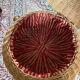 Wicker basket on foot fabric inner covering
