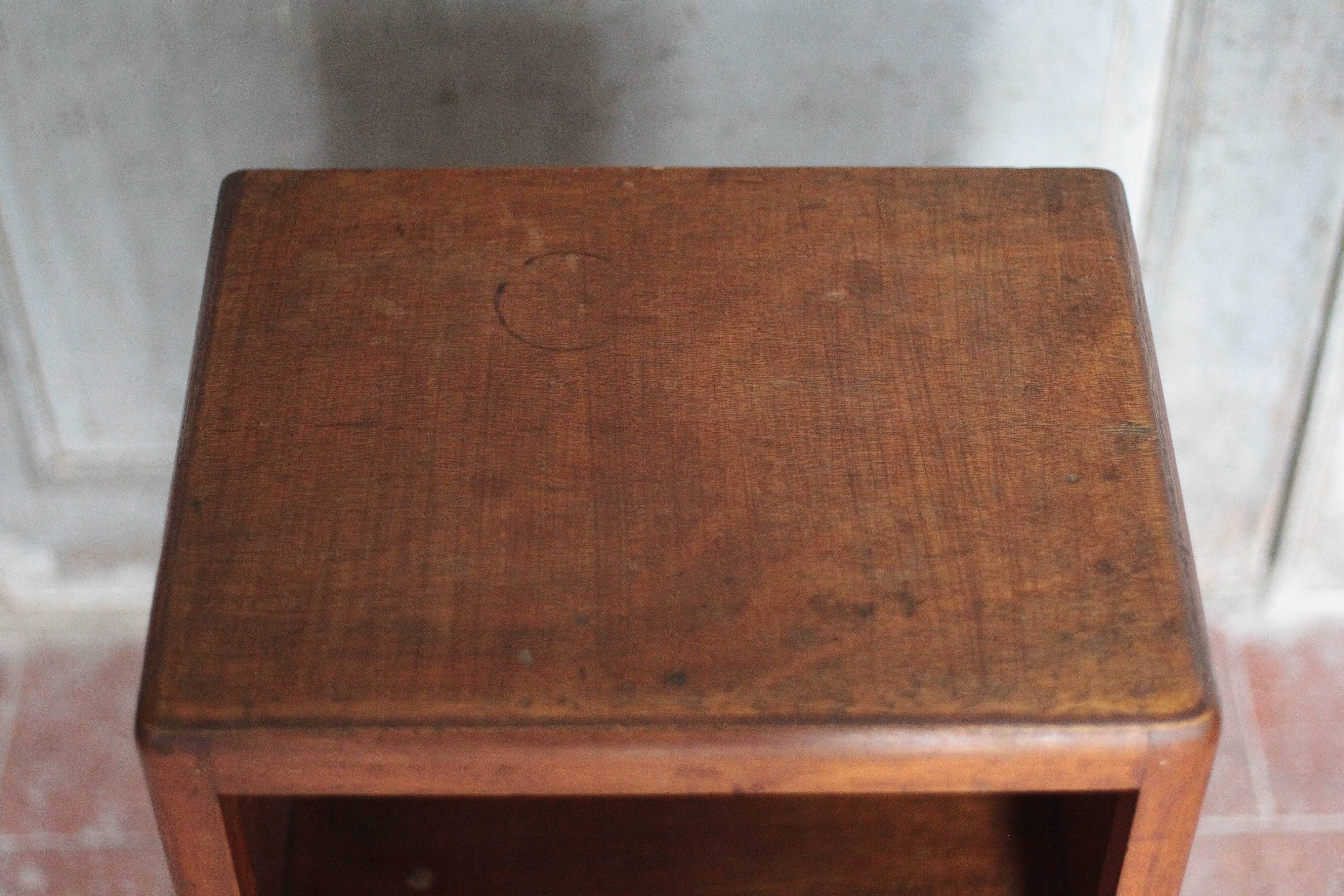 Wooden bedside table with compartment, reconstruction period.