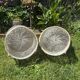 Set of 2 Vintage White Rattan Armchairs – 1970s