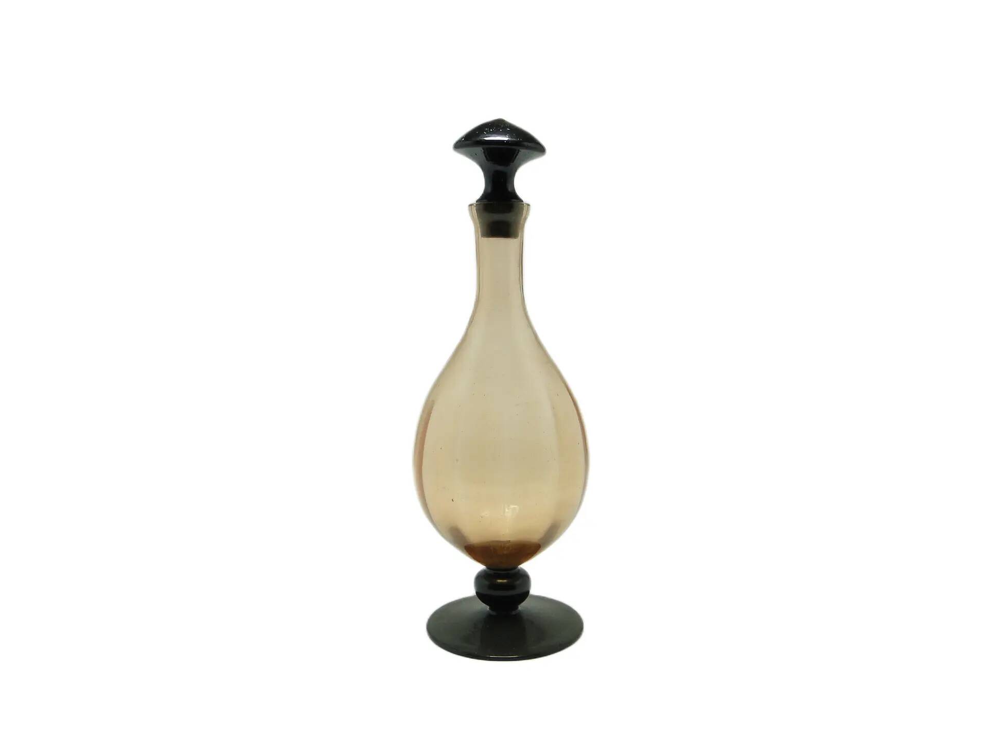 Art Deco decanter, pink glass, Poland, 1930s.