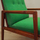 Teak green armchair, Danish design, 1970s, production: Denmark