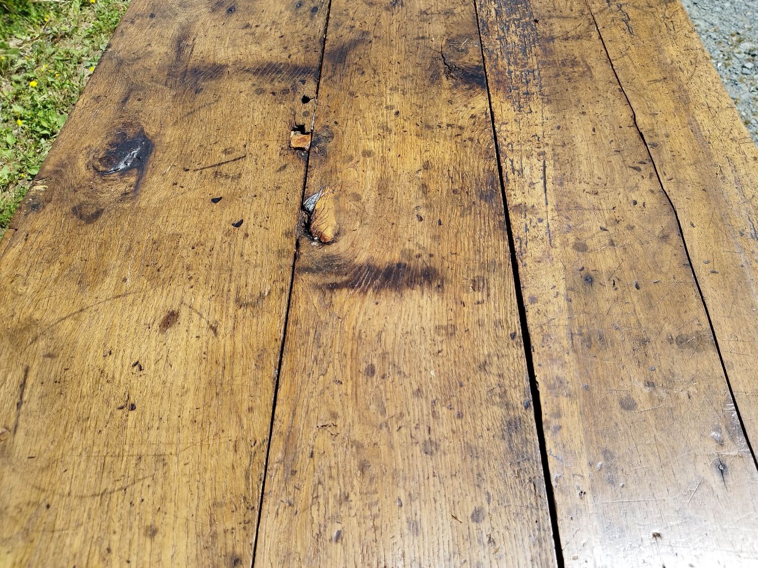Large rustic farmhouse table bobbin legs