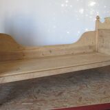 Retractable sofa bed of the Austrian Tyrole in natural wood