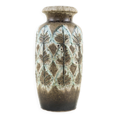 Scheurich ceramic floor vase with botanical relief pattern, Germany, 1970s