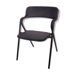 Fauteuil Villette noir mat aluminium,