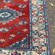 Nemrut square burgundy Persian wool rug, 100x100cm