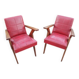 Paire de fauteuils anciens vintage  pieds compas