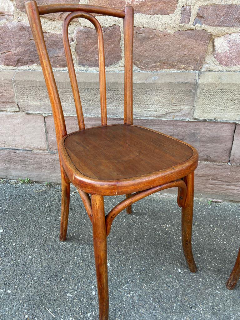 Pair of chairs bistro coffee wood curved