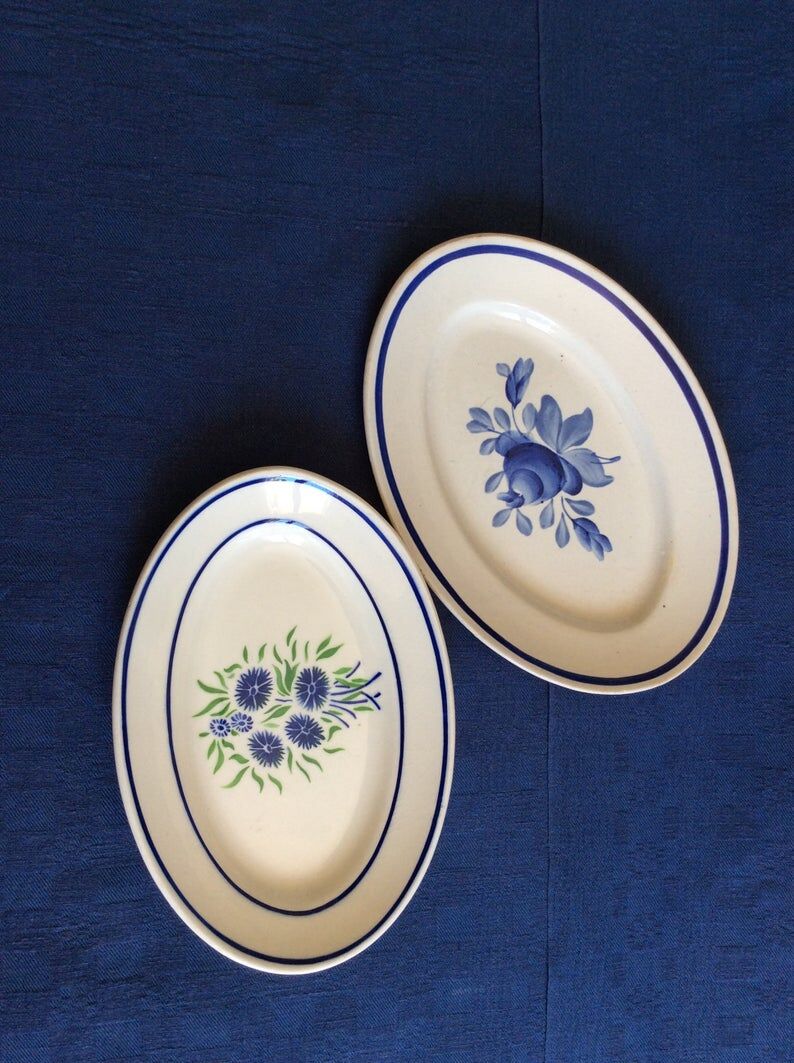 Set 2 petits plats vintage manufactures Badonviller,Gien
