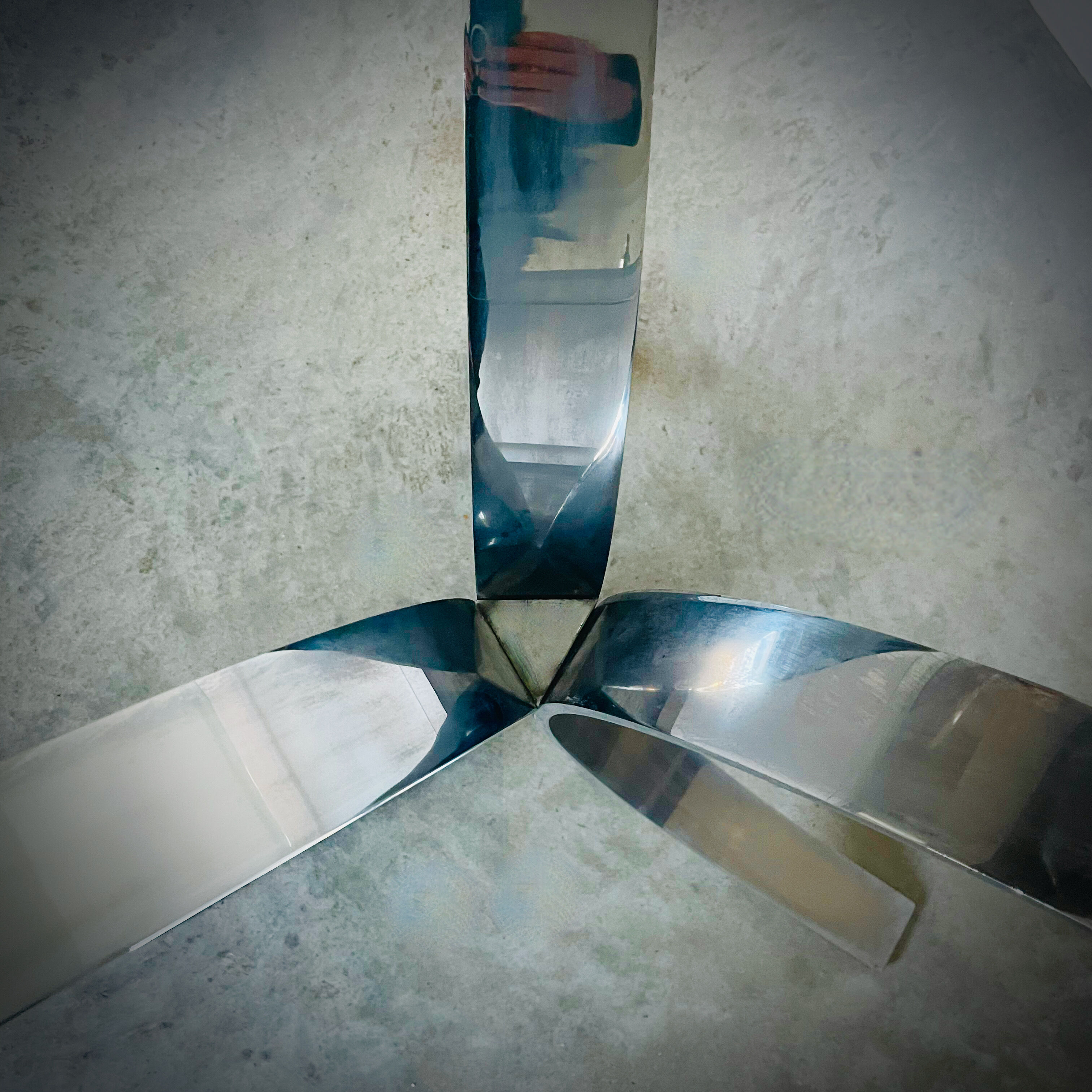 Dining table glass and chrome vintage 1970s