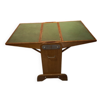 School table with chalk writing board