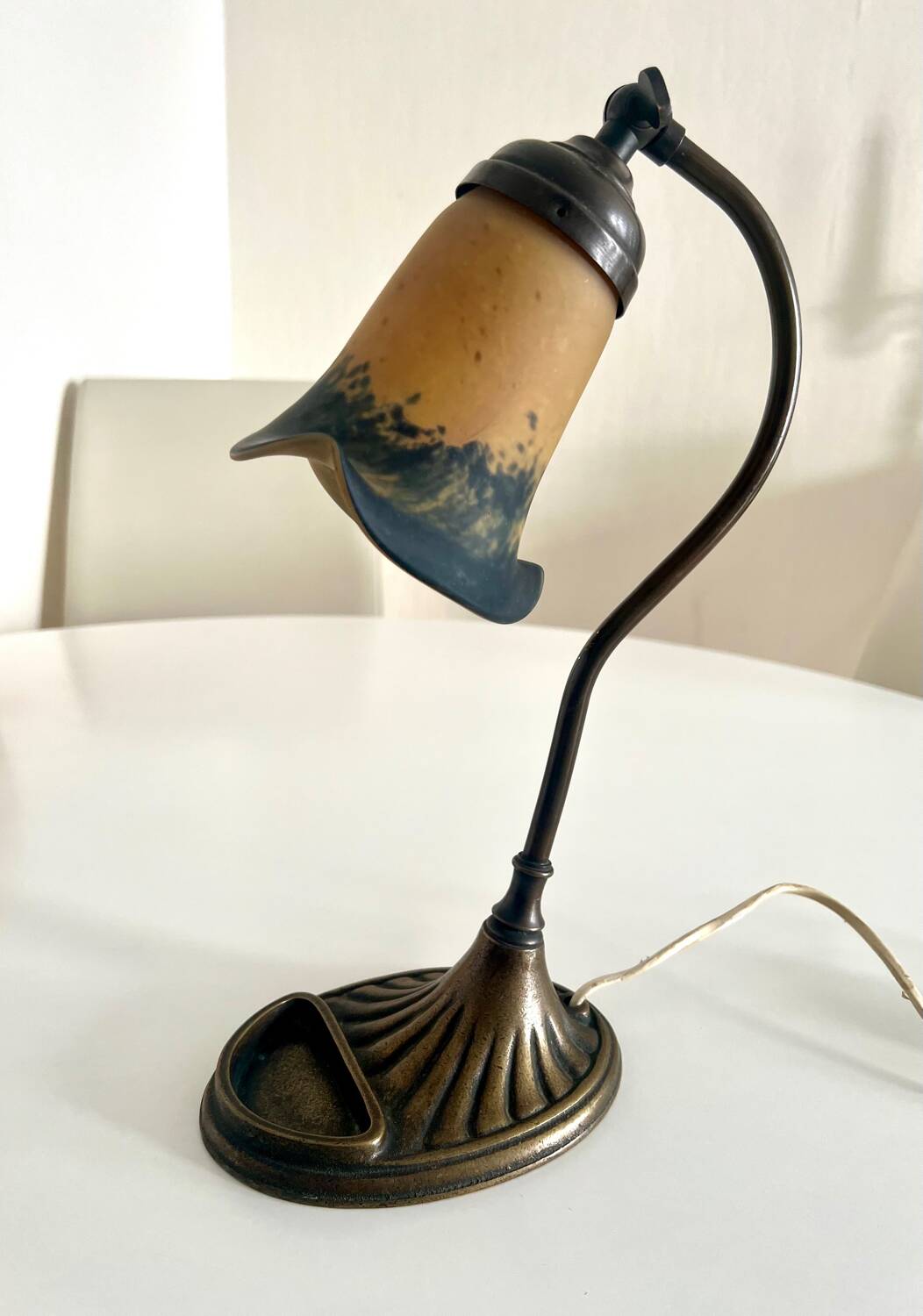 Adjustable table lamp in glass paste, 1960s