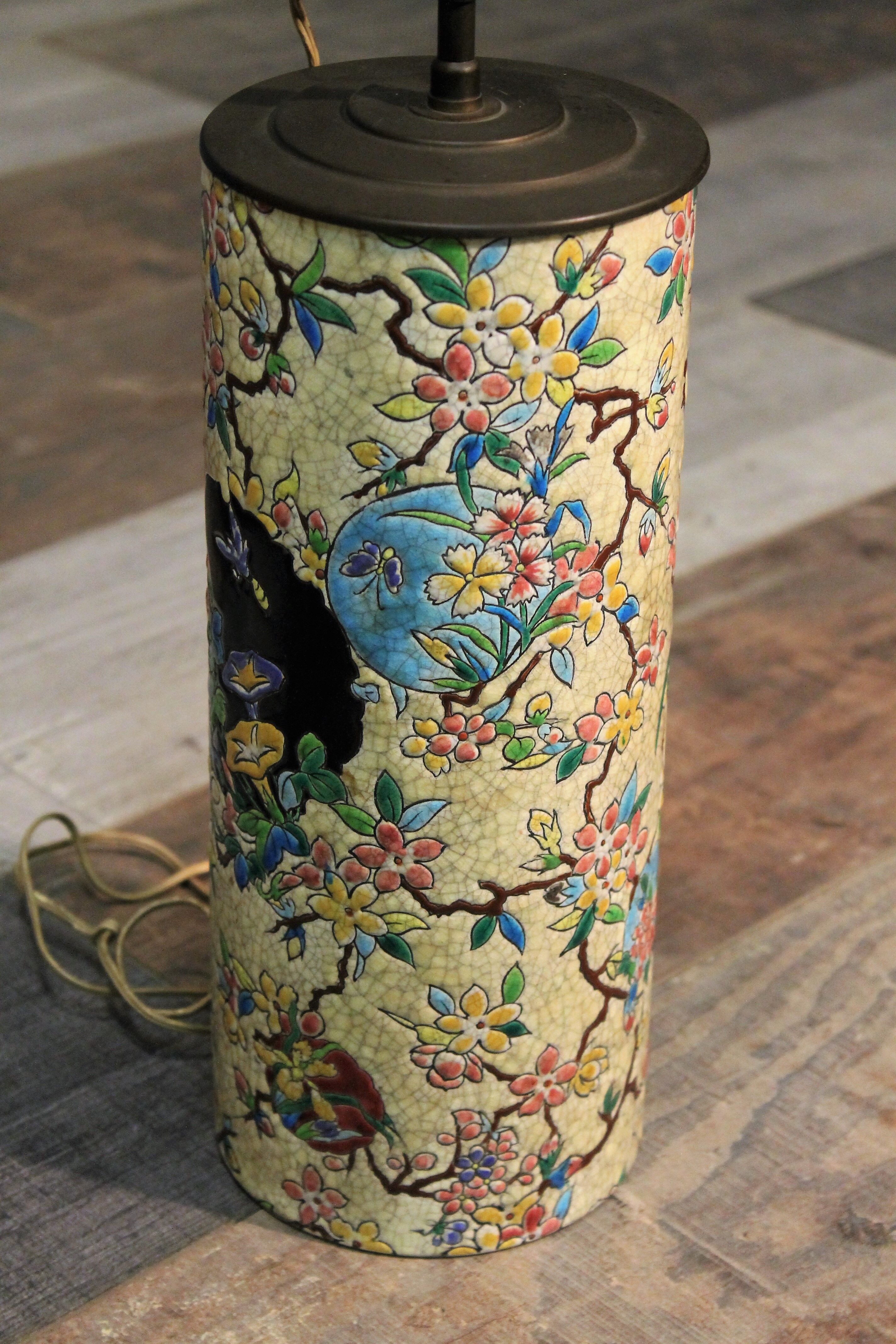 Gien ceramic lamp 19th century