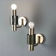 Vintage wall sconces in chrome metal and aluminium, Italy, 1960s.