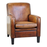 Art Deco sheep leather armchair with a lot of character