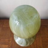 Yellow glass vase, hand-painted using the cold technique