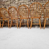 Lot de 6 chaises danoises à barreaux