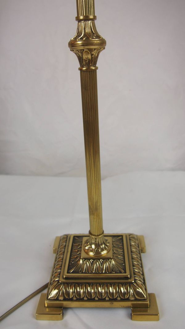 Lampe Table Bureau EMPIRE Colonne Antique Neo Classical Bronze dore