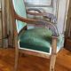 Pair of mahogany armchairs/palm décor/Restoration period