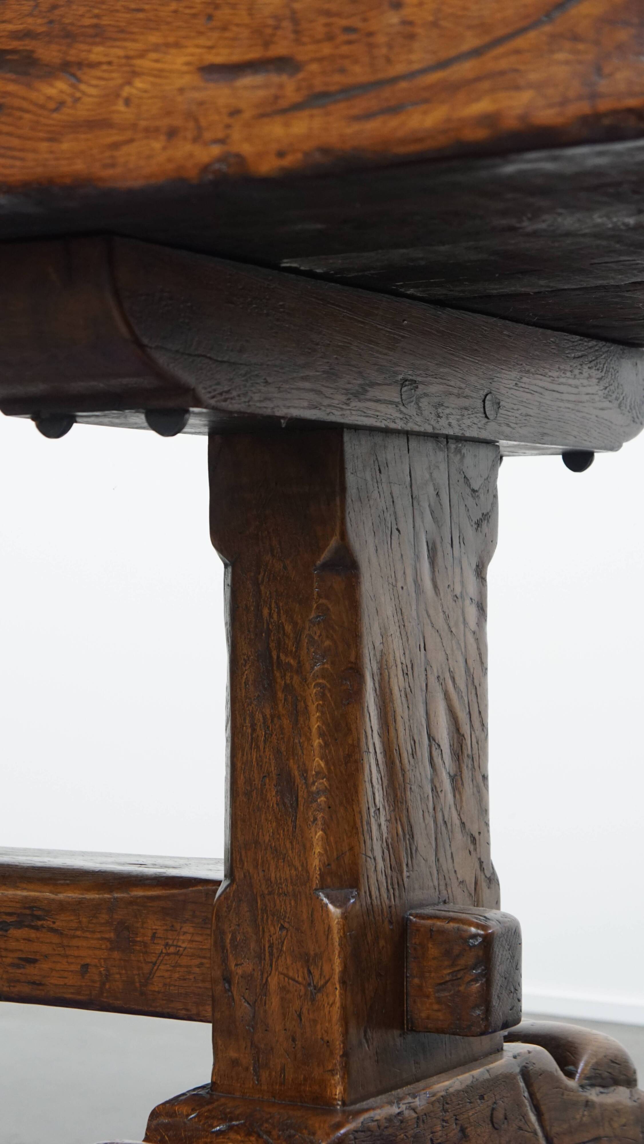 Very Heavy Antique French Table from the Early 1900s in Solid Oak