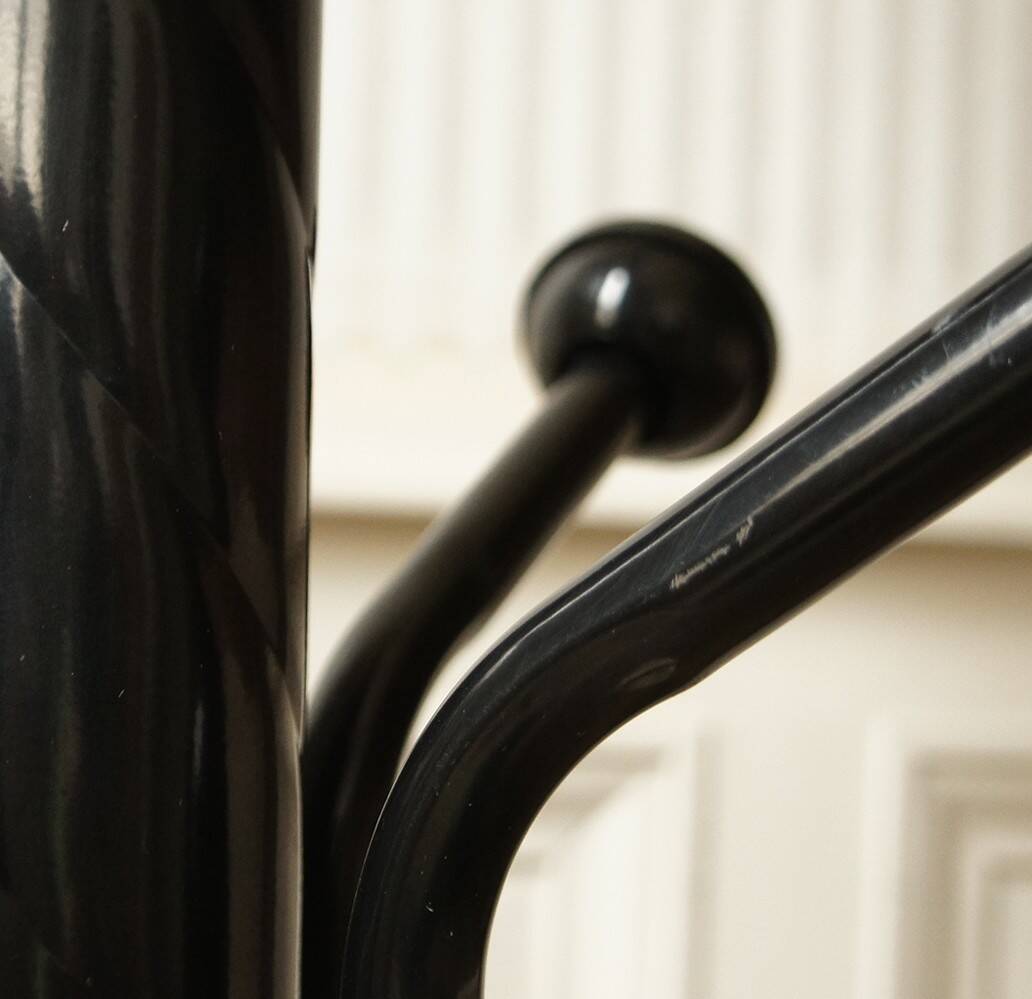 Parrot coat rack black metal & white marble 80's