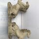 Coffee table glass top on 4 vintage horses
