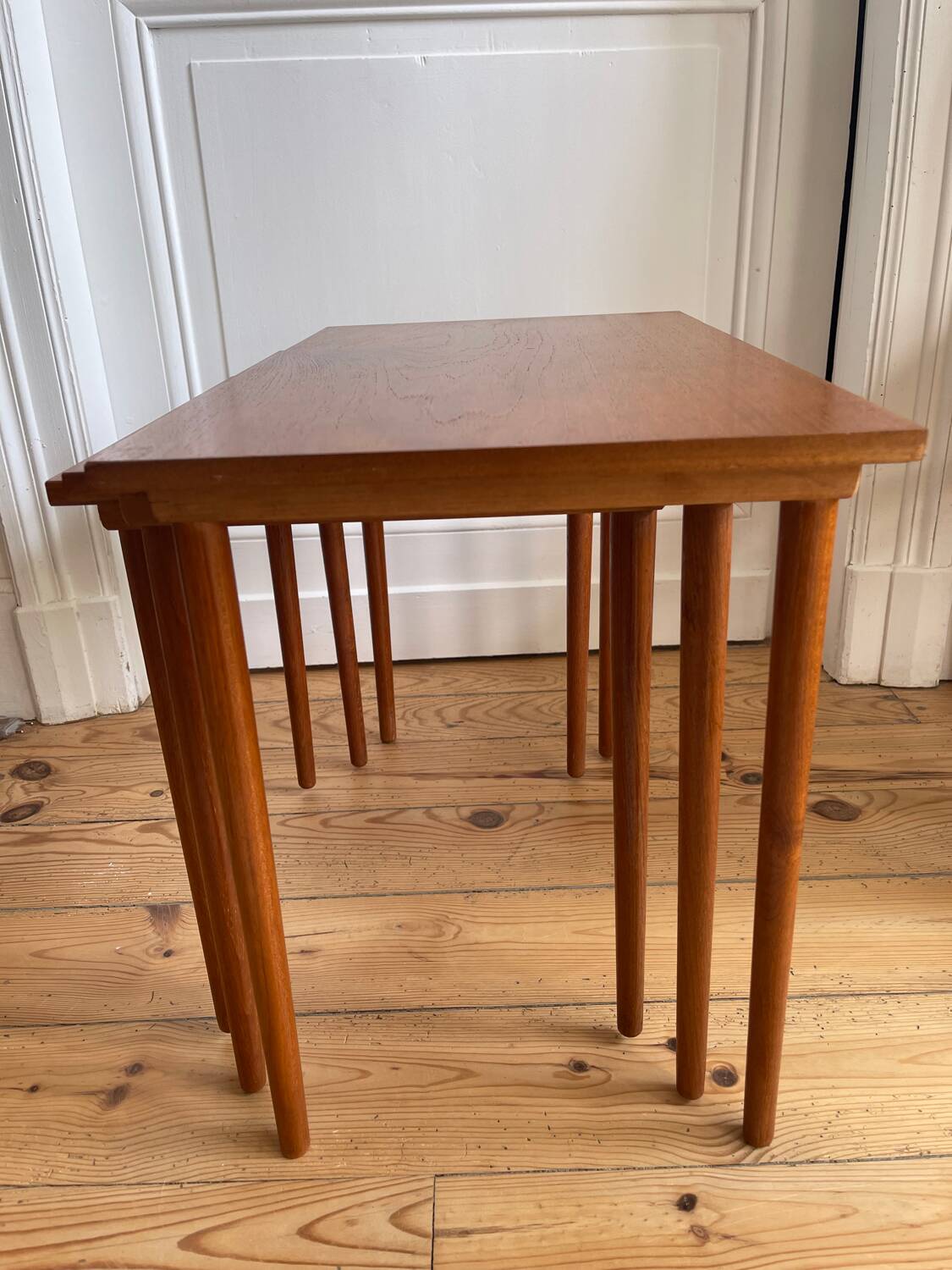 Scandinavian nesting tables in teak