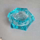 Lot de 2 cendriers assortis en verre turquoise