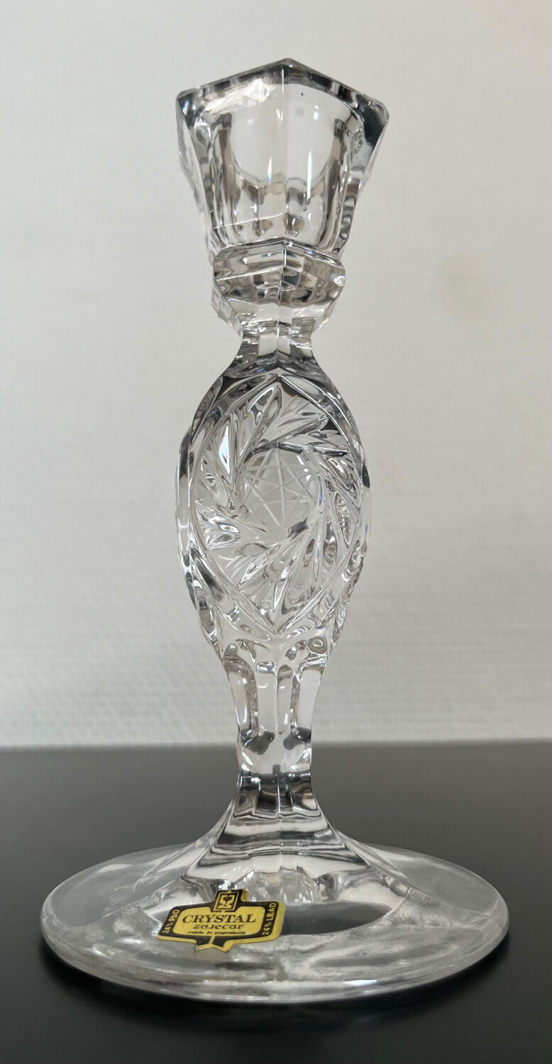 Pair of crystal candlesticks
