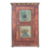 Cabinet de mariée peint en art populaire rustique antique 1860
