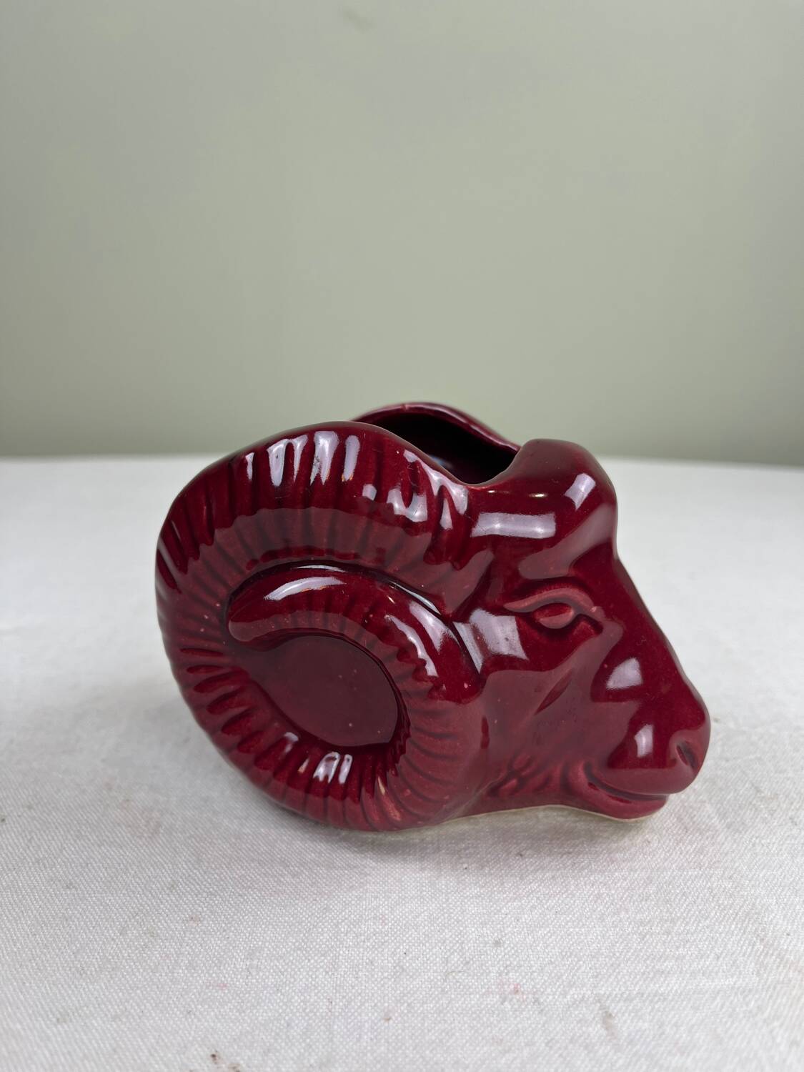 Ceramic ram's head