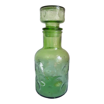 Carafe vintage 1970 en verre vert