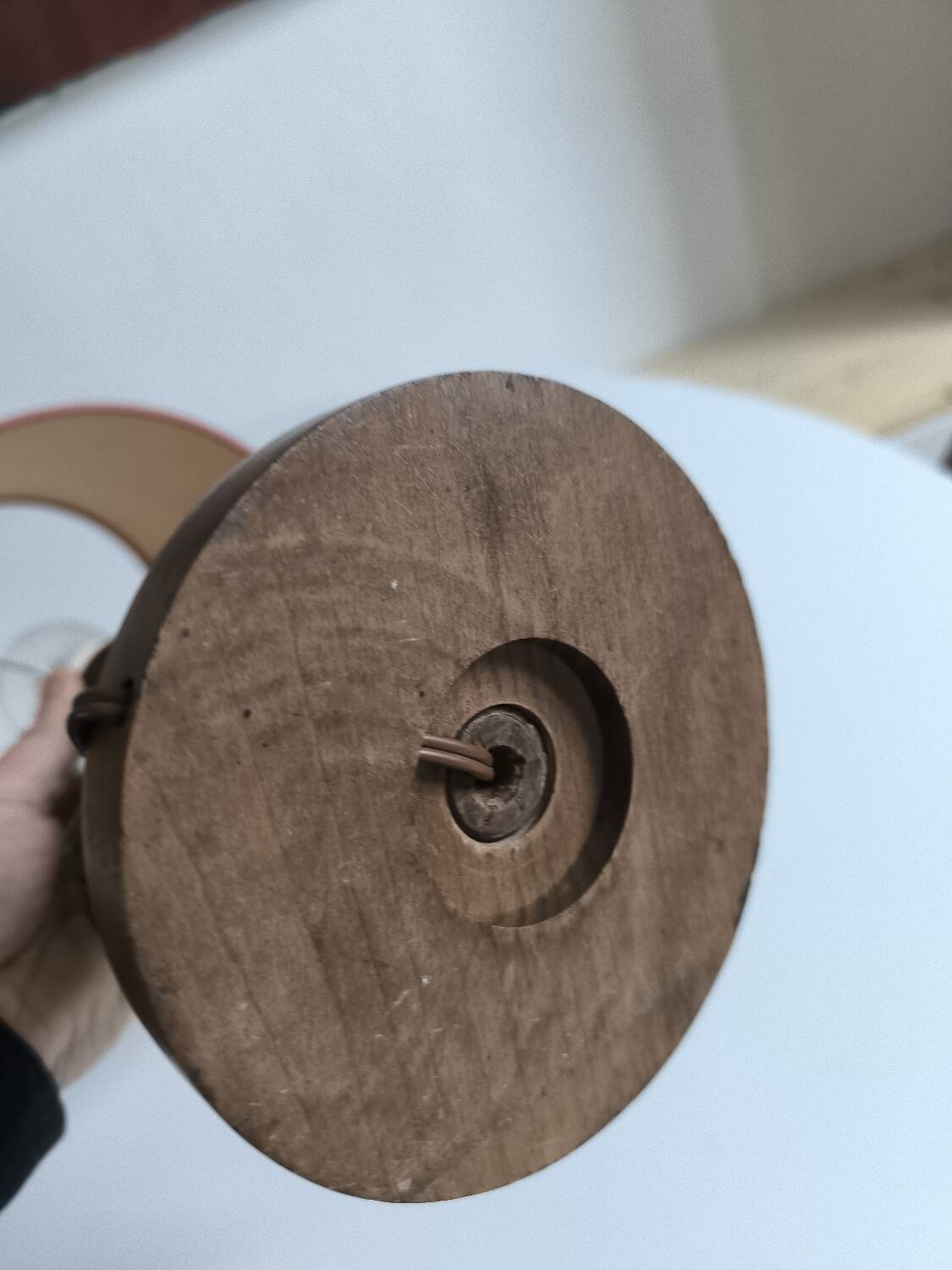 Charles Dudouyt style turned wood table lamp