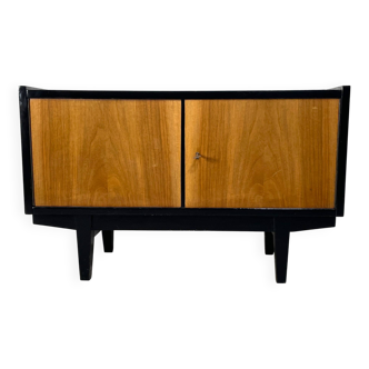 Vintage audio cabinet, walnut high gloss