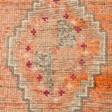 Pink & Orange Oriental Pattern Turkish Runner Rug, 90x306Cm