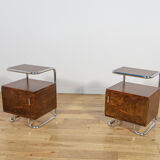 Mid-century nightstands Bauhaus from Mücke-Melder, 1930s, Czechoslovakia, set of 2