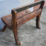 Brutalist folk art bench