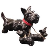 3 small ceramic dogs