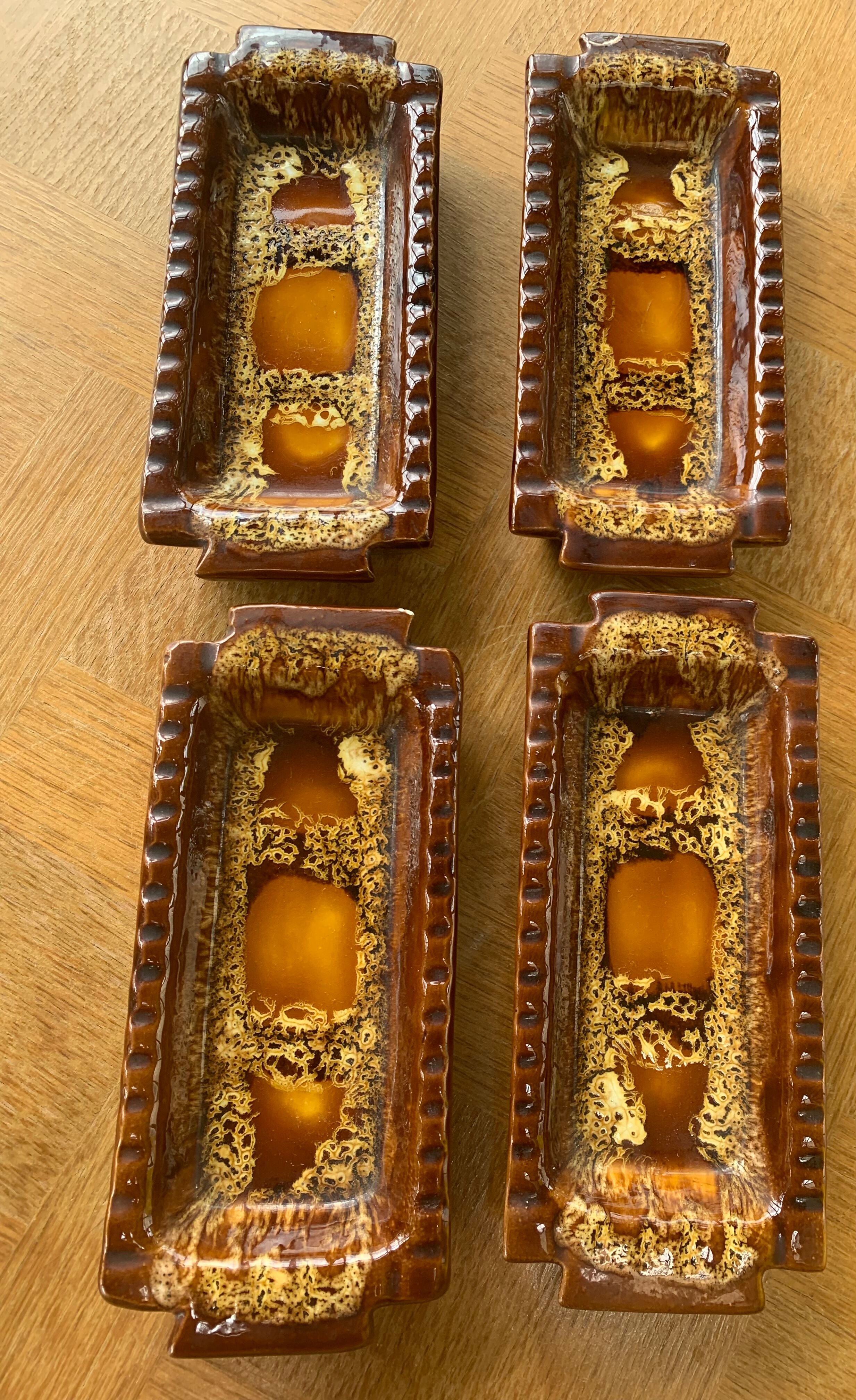 Aperitif servant in glazed ceramic signed by Marius Giuge artisan potter vallauris vintage