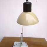 articulated architect lamp with white cast iron base, industrial style