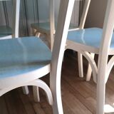 Set of 4 Baumann bistro chairs in wood and formica