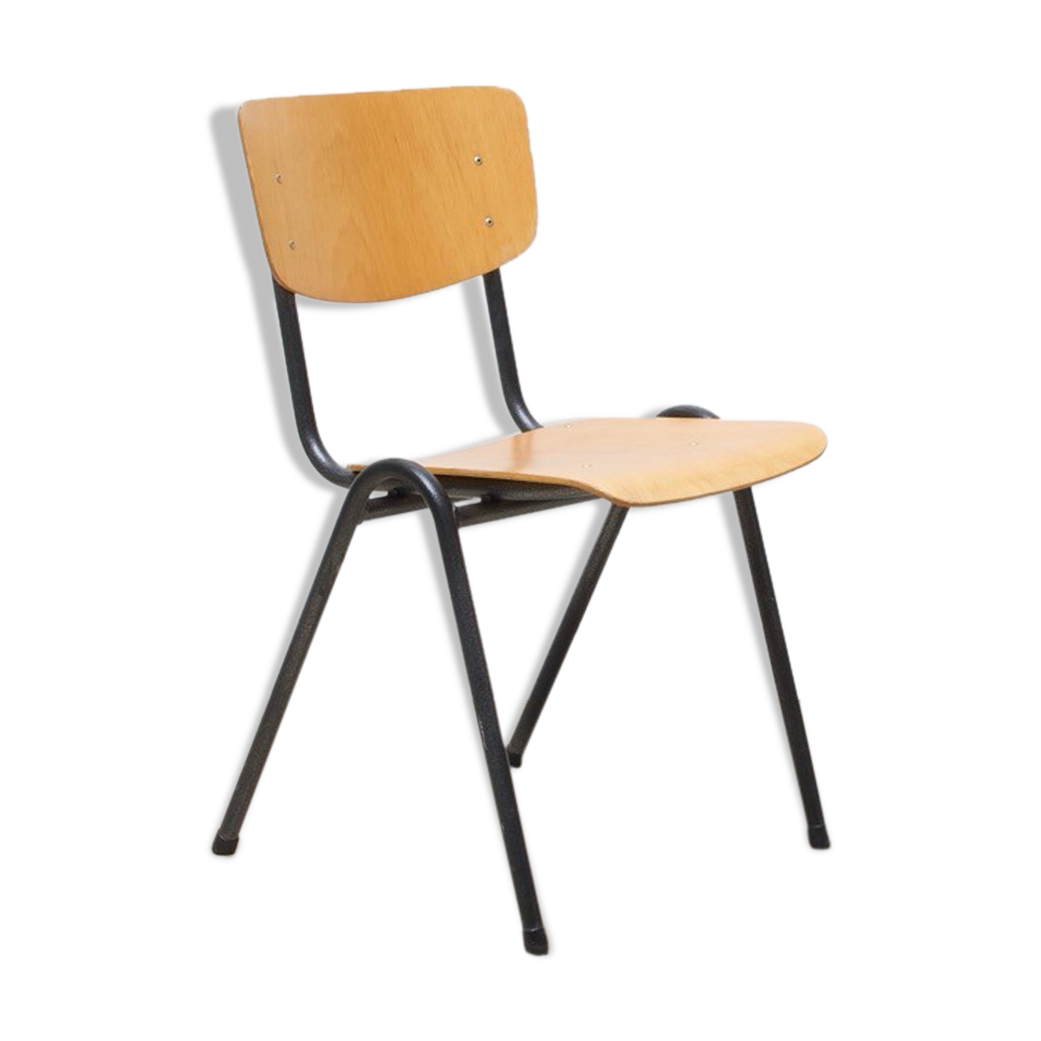 Vintage stackable chair eromes F4 beech anthracite