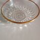 8 glass bowls with gold rim