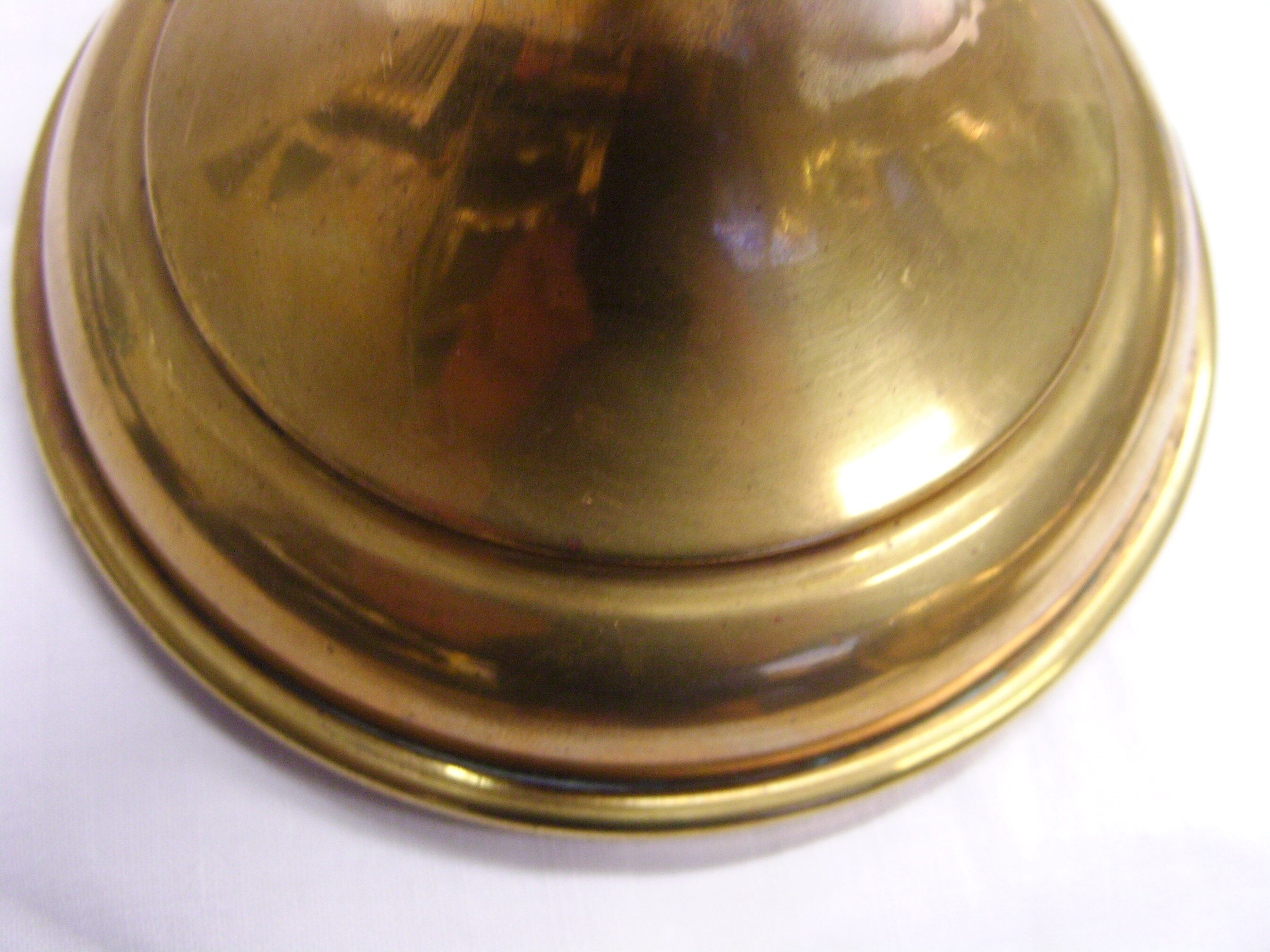 Pair of fluted brass candlesticks Louis XVI style