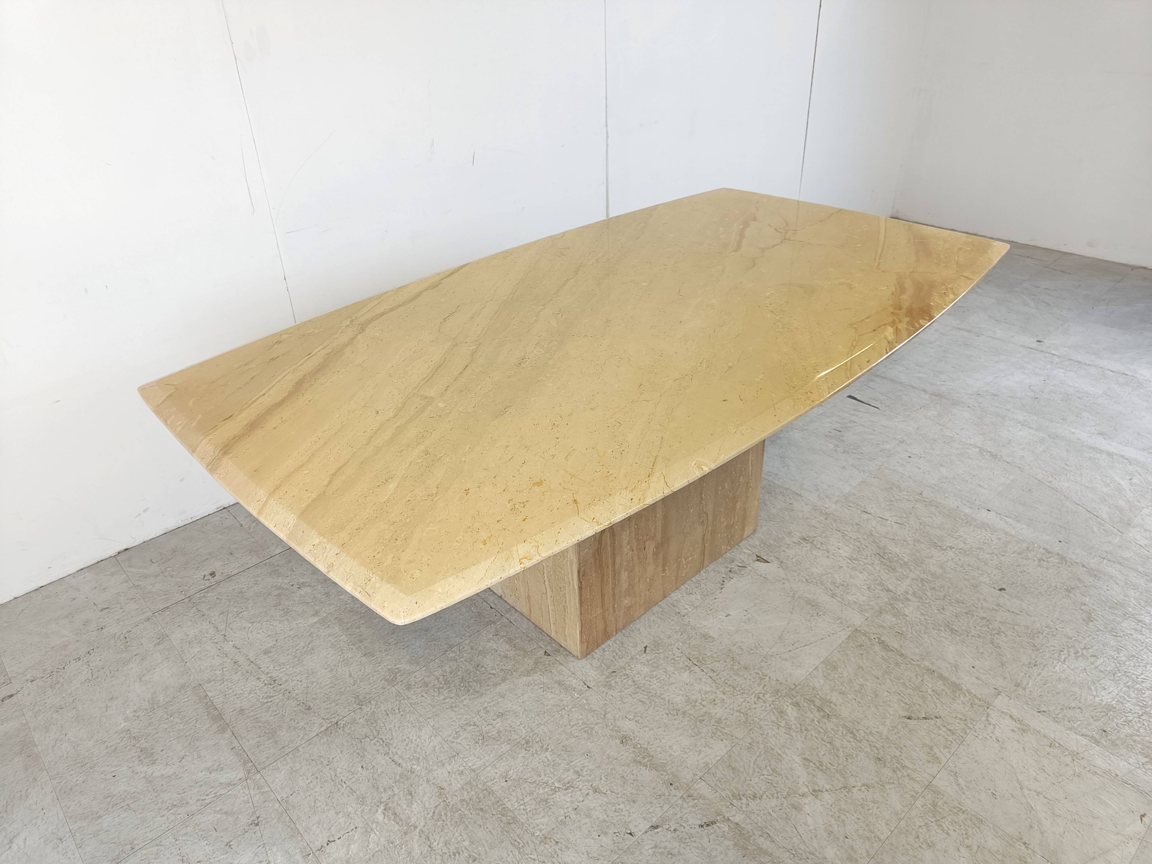 Vintage travertine dining table, 1970s