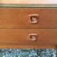 Commode scandinave en teck à 2 tiroirs et 1 abattant