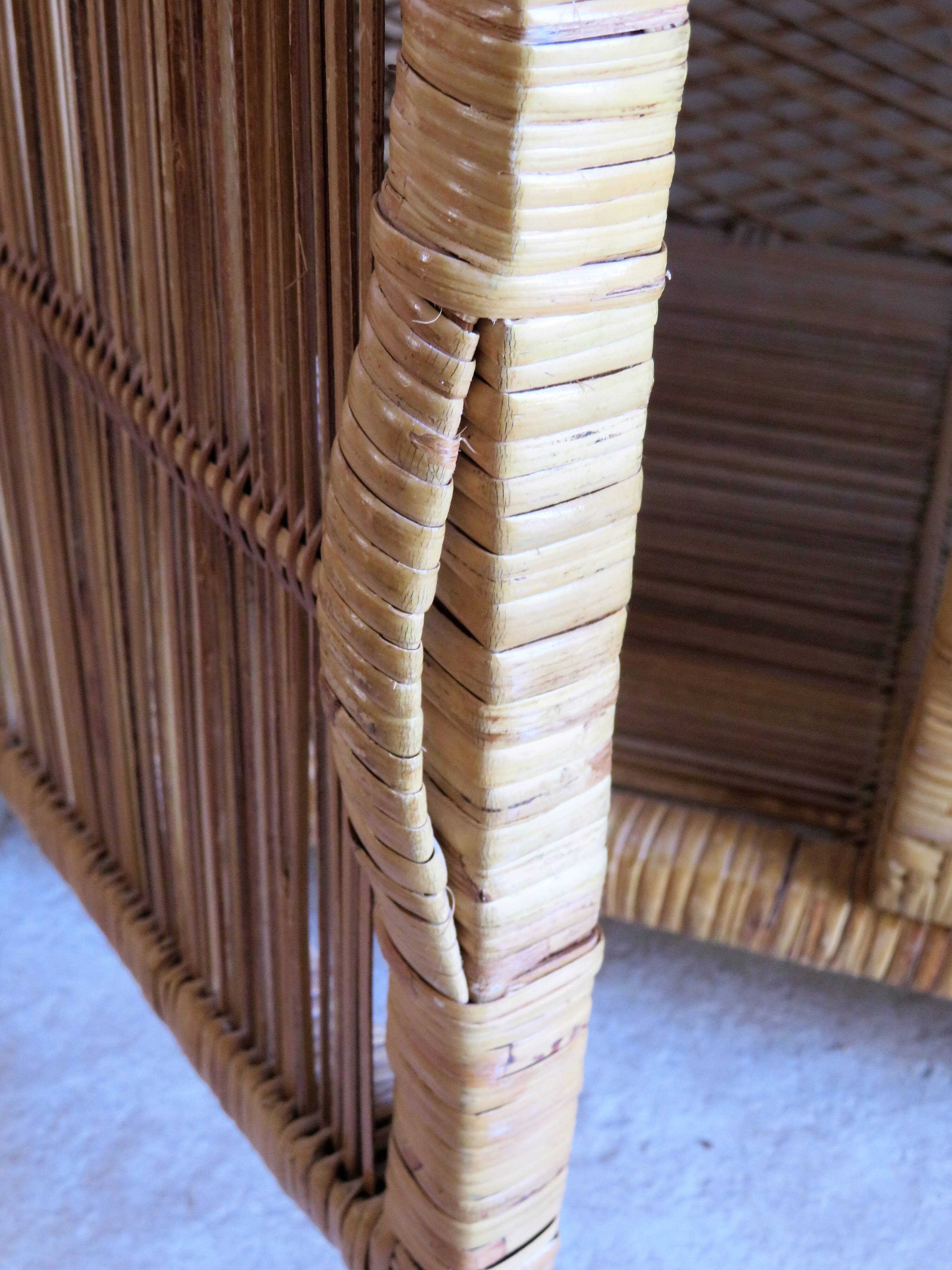 Vintage rattan serving table