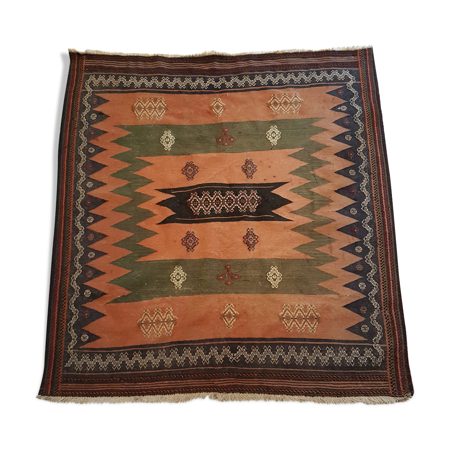 Moroccan kilim carpet (atlas), 130x141cm, handmade 100% wool