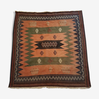 Tapis kilim marocain atlas 130x141cm fait main 100% laine