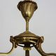 Old lantern with 3 faces, chandelier in gilded bronze and curved glass. Year 60